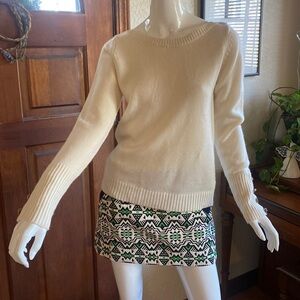 Cream Zara knit sweater.
